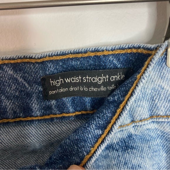 Ella Moss High Waist Straight Ankle Acid Wash Jeans - Picture 8 of 8